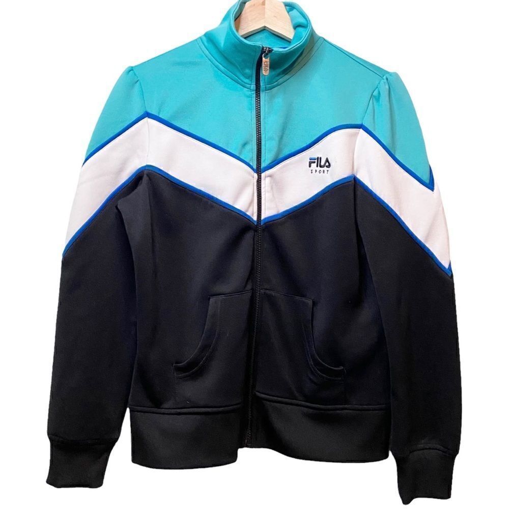 Vintage Fila Sport Jacket Black/Green in Junior Size Medium